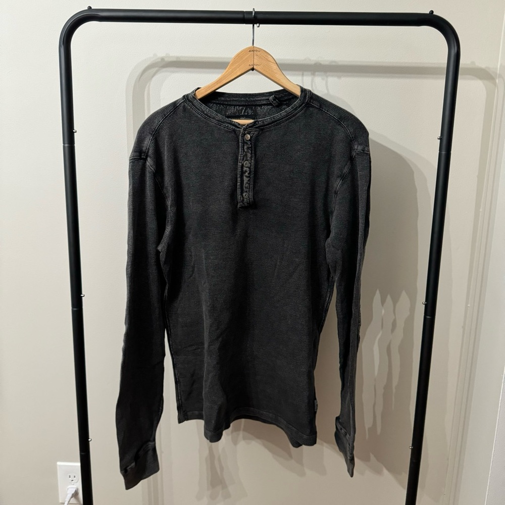 MEDIUM BLACK/GRAY THIRD ARMY DENIM CO. HENELY